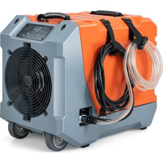 COSTWAY 85 L/Day Dehumidifier, Construction Dryer with Pump & Drain Hose, Industrial Drying Device with 24H Timer & 2 Rubber Wheels & Handle for Basement, Warehouse, Construction Site