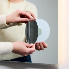 Monaco 5x Magnifying Mirror with Magnet, 15 cm, Safety Film, Cosmetic & Shaving Mirror for Bathroom, Easy Mounting, Flexible Placement, Includes 2 Magnetic Plates