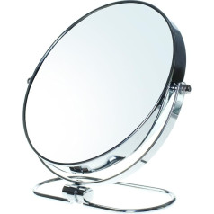 TUKA Foldable Standing Make-Up Mirror 10x Zoom, 8 inch Cosmetic Mirror Freestanding Table Mirror for Bathroom Bedroom, Shaving Mirror Vanity Mirror Double Sided Chrome, x10 Magnification TKD3125-10x