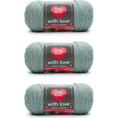 Red Heart with Love Sage Yarn - 3 Pack 7oz - Acrylic - 4 Medium (Worsted) - 300 Metres - Knitting/Crochet