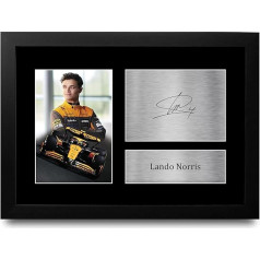 HWC Trading Lando Norris Gifts Printed Signed Autograph Photo for Fromula 1 and Motor Racing Fans - A4 Framed