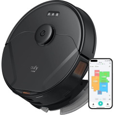 eufy X8 Pro Saugroboter mit Wischfunktion, Twin-Turbine™ 2× 4.000Pa Saugkraft, aktiver Entwirrungs-Bürste und iPath™ Laser-Navigation für Tiefenreinigung (Generalüberholt)