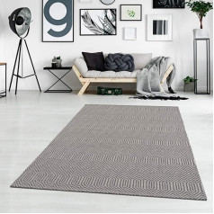 carpet city Rug Cotton - Grey 130 x 190 cm Ethnic Style - Rugs Modern Living Room