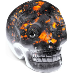 Viking Crystal Skull Ornament Head Sculpture with Yooperlite