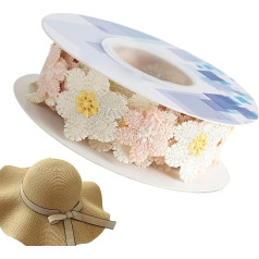 Zuasdvnk Blumenausstattung, Blumenspitze - Sonnenblumespitze zum Nähen - Blumenstickstoffe Stoff nähen Handwerk, Hochzeitskleid Verzierungen für Haarband und Kleidung