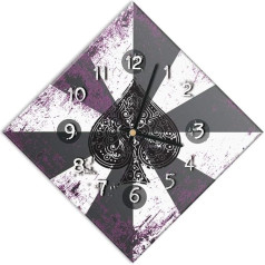 Mareli Wall Clock 42 x 42 cm Silent Wooden Dial with Laminated Paper Matt Printed for Living Room Kitchen Office 42 x 42 Bianco E Nero Con Sfumature Fucsia
