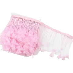 Deko Federn 2 Stück Federn zur Verzierung, 2 Meter Federn, Quaste, Fransenbesatz, Dekoration, Feder, Bastelband, Nähen, Kunsthandwerk, Kleidung, Dekor Für Hüte, Innendekoration(Pink)