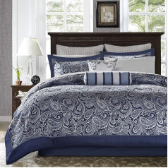 Madison Park Aubrey 12 Piece Complete Bed Set Navy Queen