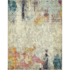 Unique Loom Modern Abstract 8-Feet by 10-Feet (8' x 10') Chromatic Beige Contemporary Area Rug
