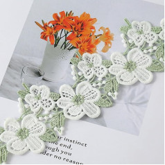 XCSJ 3 Yard 5.5 cm Wide Lace Border Flowers Decorative Ribbon Lace Ribbon Decorative Border for Sewing, Embroidery Border Trims and Ribbons for Sewing, Clothing, Crafts, Wedding Decoration (Green)