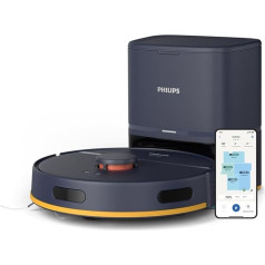 Philips Homerun Series 2000: 2-in-1 Vacuum and Mop Robot, 130 Minutes Runtime, Laser Navigation, Carpet Boost, Suction Station, App Controlled, Midnight Blue (XU2100/10)