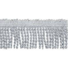 5 Yards Curtain Fringe Trim, 2.5 Inch Wide Embellishments Curtain Fringe Fabric Trims Sewing DIY Decoration for Sewing Curtain Sofa Clothing, Silver