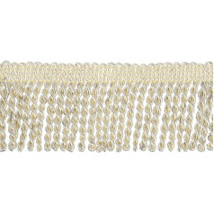 5 Yards Vorhangfransenbesatz, 2,5 Zoll breite Verzierungen Vorhangfransen Stoffbesätze Nähen DIY Dekoration für Nähen Vorhang Sofa Kleidung, Beige