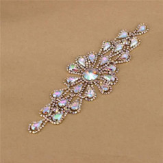 28 x 8 cm Shoulder Tassels Decoration Sew On Embellishment for Hat WDress Accessories AB Color Crystal Appliques Rhinestone Epaulettes Rhinestone Belt 14