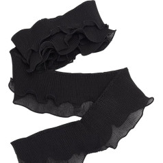 FINGERINSPIRE 2 Ply Pleated Chiffon Lace Trim Ruffle 9.5cm Wide Retro Ruffle Pleated Edge Ruched Ribbon Fabric Polyester Ruched Lace Trim for Sewing Crafts