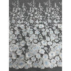 TGBYHU 1/2 Yards 130 cm 3D Blumengestickte Spitzenverkleidung, afrikanische Spitzenperlen -Applikafaum für DIY -Kleidung, Hochzeitskleid, Wohnkultur