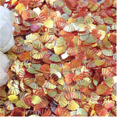 Trimm für Nähen, Glitzer-Pailletten, Muschel, PVC, lose Pailletten, Pailletten, Nagelkunst, Nähmaterial, Hochzeit, Basteln, Kleidungsstück, DIY-Zubehör, 20 g ( Color : Ab red gold , Size : 0.24*0.31in
