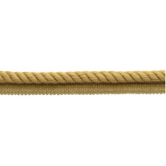 1 cm Basic Collection Solid Twisted Rope Cord Trim with Lip (Style# 0038EMPS) Golden Beige #E16C (Dark Gold Beige) 21.5 m (24 Yards/21.9 m) Value Pack