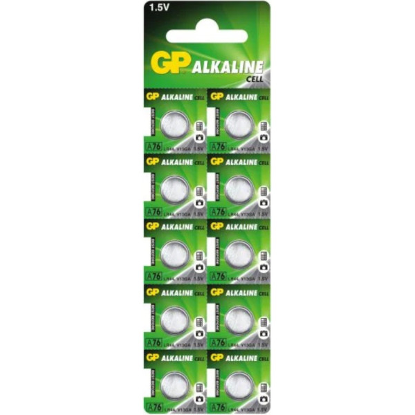 Gp Battery Mini gp sārmu baterijas a76/g13/ag13/l1154/lr44/157/v13ga/rw82 blisteris 10gab.