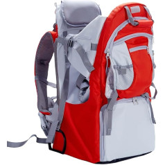 iuscacey Baby-Wanderrucksack für den Außenbereich mit Sonnenschutz – leicht (2,3 kg), faltbares Design, 5-Punkt-Sicherheitsgurt, Aufbewahrungstaschen für 6 Monate bis 6 Jahre (rot)