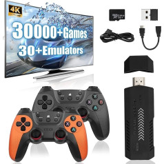 X2 Ultra Game Stick 4K, Pre-Installed Game Console 64G TF Card 30,000 + Classic Games + 30 Simulators, 2.4G Wireless Controller, Plug and Play Video Game Stick for TV Arcade