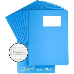 Durabook Exercise Books A4 5mm Squared and Margin Light Blue 64 Pages Durable Matte Laminated Water Resistant Square Ruler Exercise Book Squared Math Books for School and Home 10