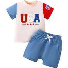 Christening Suit Boy Baby 74 Boys Outfits & Sets Casual Summer Outfit for Toddlers with T-Shirt and Shorts with Independence Day Print for Babies from 6 Months to 3 Dinosaur Clothing Boys