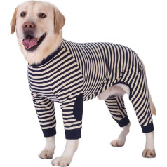 Large Dog Clothes Dog Pyjamas Flexible Zipper Striped Dog Jumpsuit Costume Clothing for Medium Dogs Large Dogs (9, Black)