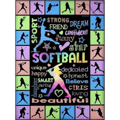 5D-Diamant-Malerei-Set zum Selbermachen, Softball, für Erwachsene, Zahlen-Kits, Kunst und Handwerk für Zuhause, Wanddekoration, 30,5 x 40,6 cm