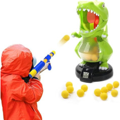 EagleStone Shooting Game Dinosaur Green with Gun and 24 Projectives for Children 5-8 Years - Interactive Learning Toy with Scoring System