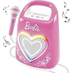 Lisciani - Barbie Partymaker High Tech Speaker & Microphone - Children's Karaoke Set - Microphone & Bluetooth Speaker - Smartphone Connectivity - Light Effects - Music and Party - Children from 4