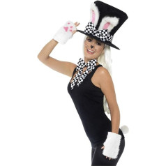 shoperama Accessory Set March Bunny Top Hat Rabbit Ears Gloves Tail Bow Alice in Wonderland