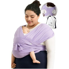 Konny Baby Carrier, Luxury Elastic Baby Carrier, Easy to Carry and Carry Baby Carrier, Essential Fabrics, Perfect for Newborns up to 20kg (Lavender, XXL)