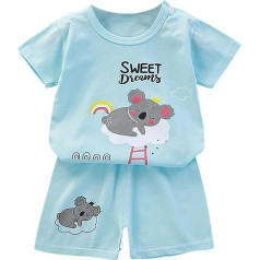 Generisch 2025 sommer kleidung outfits für jungen t-shirt und kurze hose kurz tracksuit sport shorts kinder jogginganzug schlafanzug pyjama set mode gestreifter druck 5-16 jahre