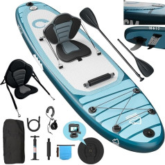 Devoko SUP Board, Inflatable SUP Board 330 cm, 2-in-1 Stand Up Paddle Board with Kayak Seat & Accessories, Up to 160 kg, Ideal for Surfing, Fishing, Yoga