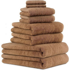 Betz 8-Piece Towel Set Deluxe 100% Cotton 2 Bath Towels 2 Bath Towels 2 Hand Towels 2 Flannels Colour Mocha