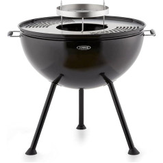 Tower T978512 2-in-1 Ball Fire Pit and Charcoal Grill with Handles, 360 Degree Access, Easy to Clean, Black