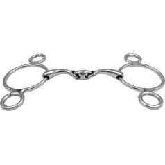 Equine Smile ES0125 ErgoBit 3-Ring Snaffle Bit Double Broken Anatomically Shaped Mouth Friendly Stainless Steel Bit Thickness 14 mm (12.5 cm)