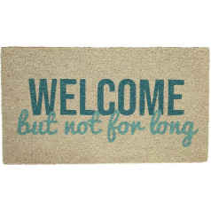 Fisura Original Not for Long Coconut Doormat with PVC Non-Slip Backing White Blue Door Mat Hand Painted 70cm x 40cm