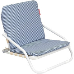 Flamingueo Lightweight Beach Chair Foldable Carry Handle Polyester Aluminium Fabric Padded Cushion 62 x 51.5 x 49 cm