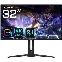 Gigabyte Aorus FO32U2P 32 Inch OLED Gaming Monitor - 3840 x 2160 (UHD), 240Hz, 0.03ms, 250 cd/m², KVM, FreeSync Premium Pro, DisplayHDR True Black 400, DisplayPort 2.1