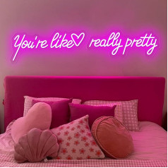 You're Like Really Pretty Neon Sign LED Wall Art 82x18cm USB Powered Sign for Girls Room Wedding Home Decoration