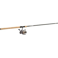 Abu Garcia Pro Max Heavy Spinning Rod and Reel Combo-9' 2 Piece 30-80g, Black/Gold, 9 ft