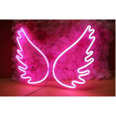 Ulalaza Neon Light Sign LED Night Lights USB Operated Decorative Marquee Sign Bar Pub Store Club Garage Home Party Decor (Angel Wing Pink)