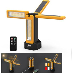 13200 mAh Rechargeable Solar Construction Spotlight LED with Tripod, Battery Spotlight Continuously Dimmable White/Warm/Natural White/Red (SOS) (Orange (without Tripod)