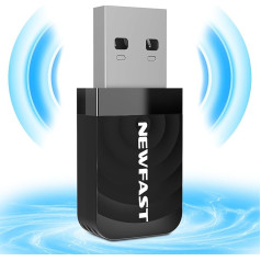 NEWFAST WiFi Adapter PC, 1300 Mbps USB Dual-Band 5G/2.4G WLAN Stick PC, Built-in High Gain Antenna, Mini Body Design, Optimisation of Heat Dissipation, WiFi Dongle Only for Windows 11/10, Mac OS 10.11