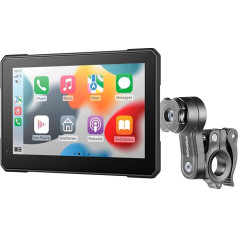 INTERPHONE - RIDESYNC70E Display 7 Inch Motorcycle Carplay - Android - Round Handlebar Connection Included, Touchscreen - Waterproof - SD Card, Quiklox Attachment - Power Supply 12 V DC or USBC