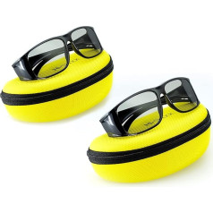 2x Hi-SHOCK Passive 3D Glasses for 4K 3D TV Compatible with LG, Grundig, Philips or AG-F420 / PTA417 / TDG500P / TY-EP3D20E / PX1821E-1TVA | Includes Dual Case [Polarisation 3D Technology]