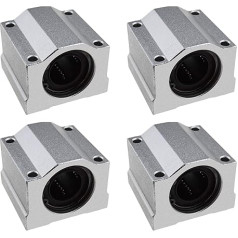 YINETTECH 4pcs SCS20UU Linear Motion Ball Bearing Slide Block Sliding Bushing 20mm Bore 50mm Length for CNC 3D Printer Accessories