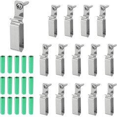 sourcing map 15 Stück Lichterketten-Aufhänger-Haken, LED-Lichtstreifenhalter für 8 x 25 mm breite Streifen, Edelstahl-Kordel-Organizer zum Aufhängen von Weihnachtslicht-Wand-Kabel-Lichterketten